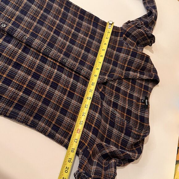 Madewell Plaid Ruffle Sleeve Button Down Shirtdress Size Small Preppy Cottage - Picture 8 of 9